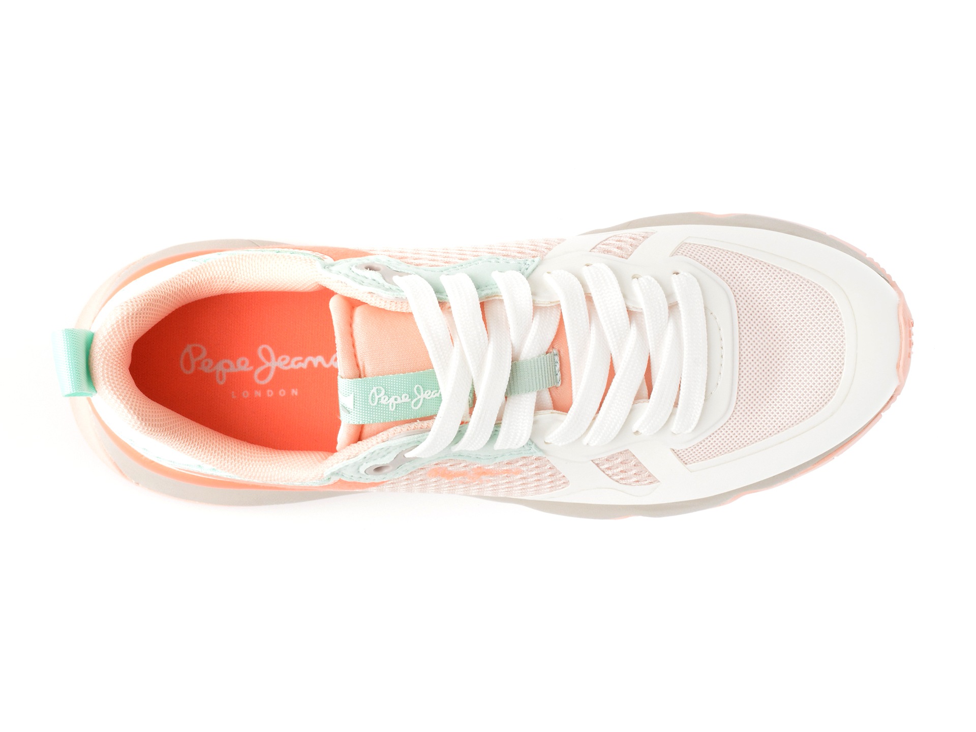 Pantofi sport PEPE JEANS albi, BRIT PRO FRESH, din material textil - imagine 6