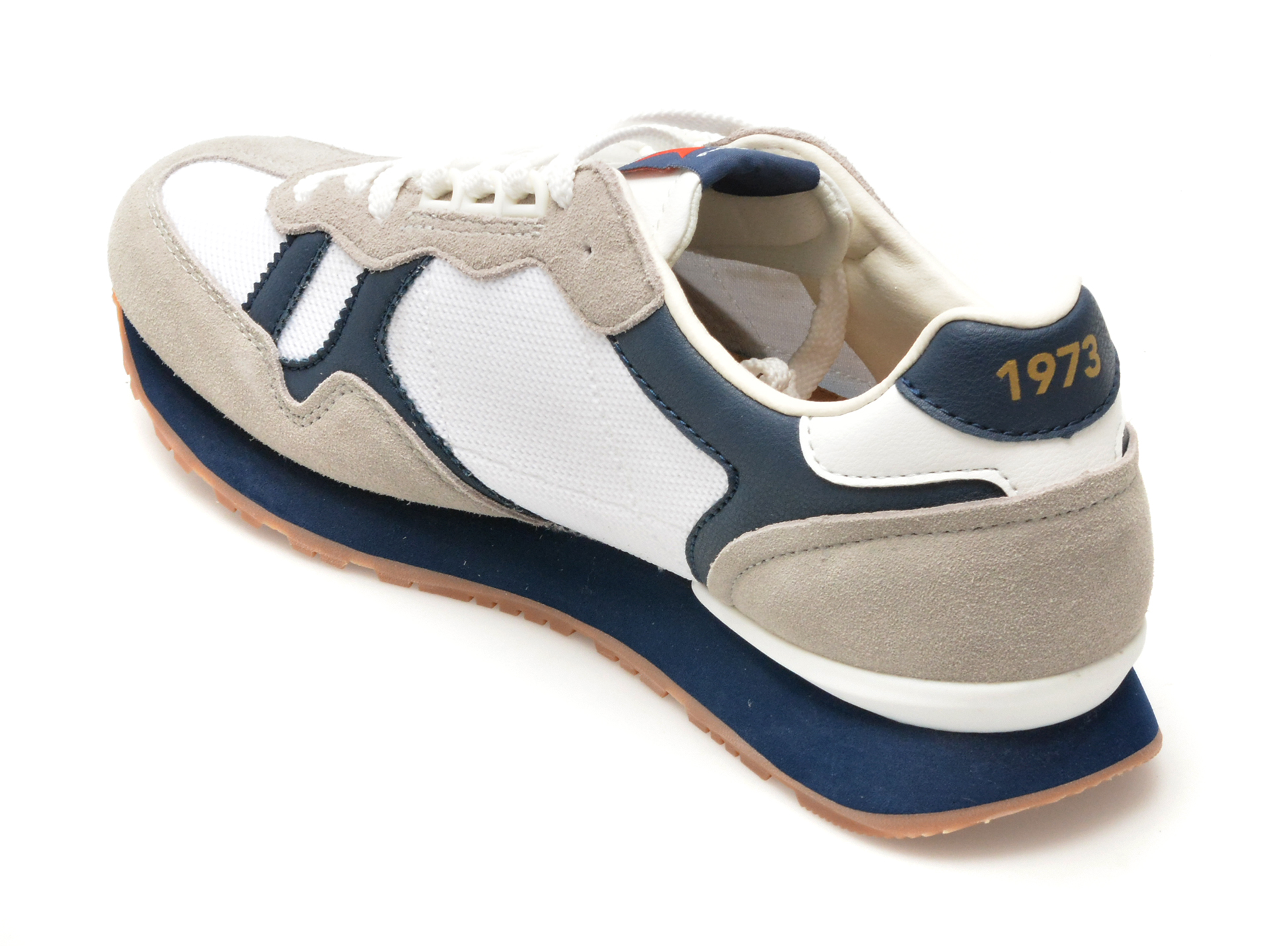 Pantofi sport PEPE JEANS albi, BRIT RETRO, din piele intoarsa - imagine 5