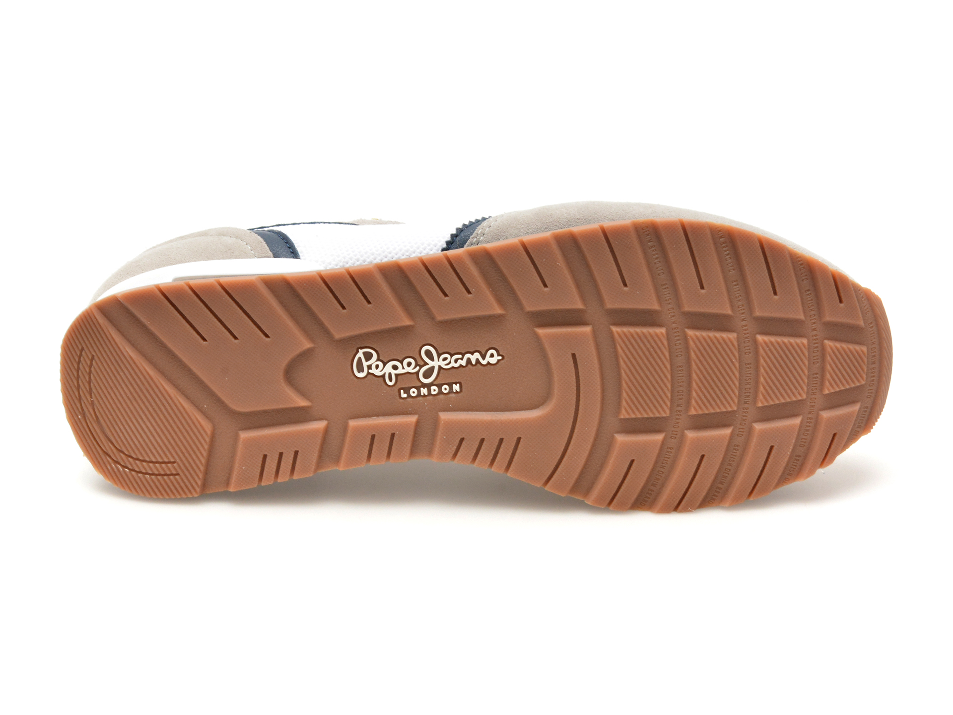 Pantofi sport PEPE JEANS albi, BRIT RETRO, din piele intoarsa - imagine 7