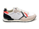 Pantofi sport PEPE JEANS albi, BRIT ROAD, din material textil