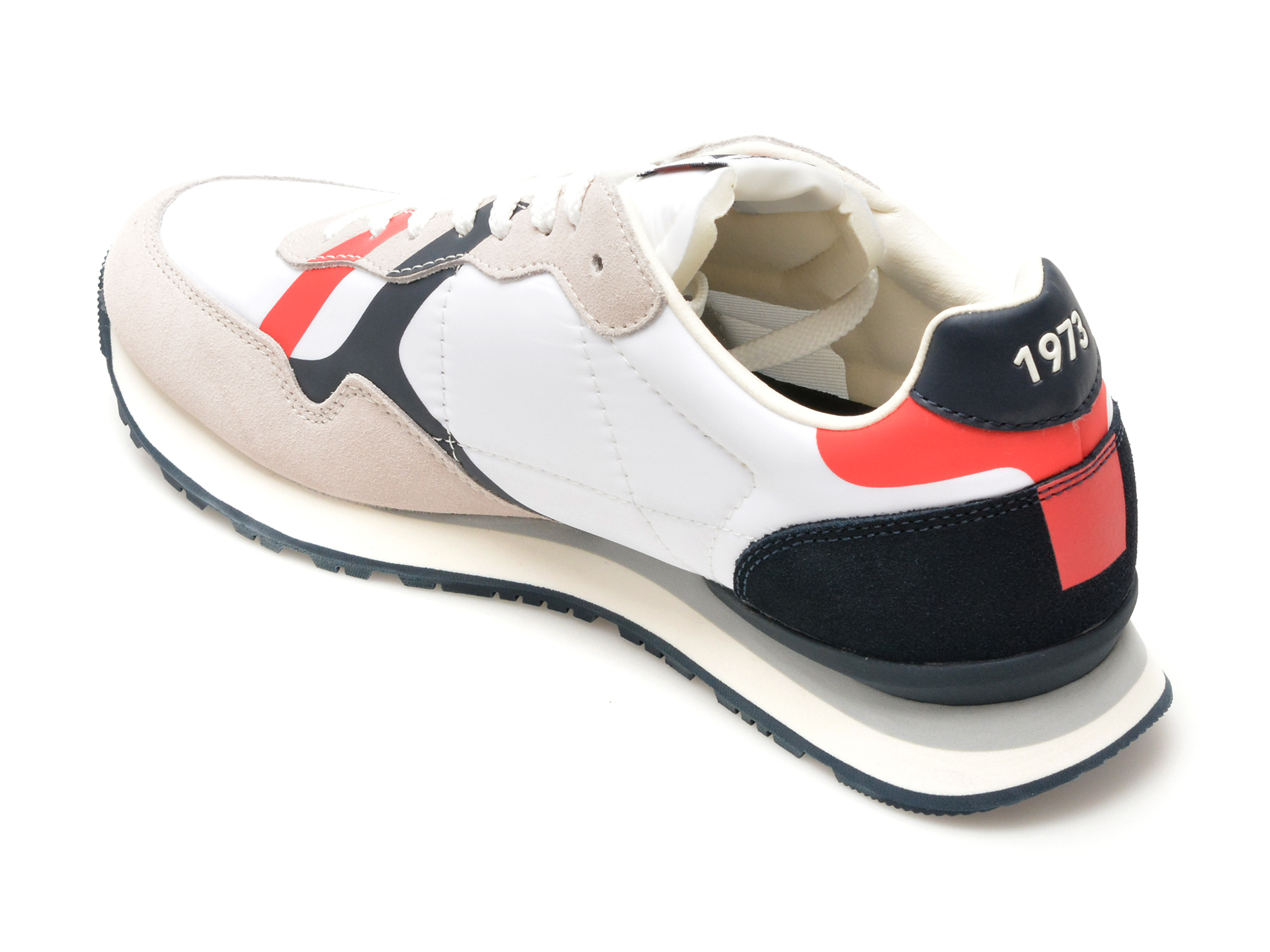 Pantofi sport PEPE JEANS albi, BRIT ROAD, din material textil - imagine 5