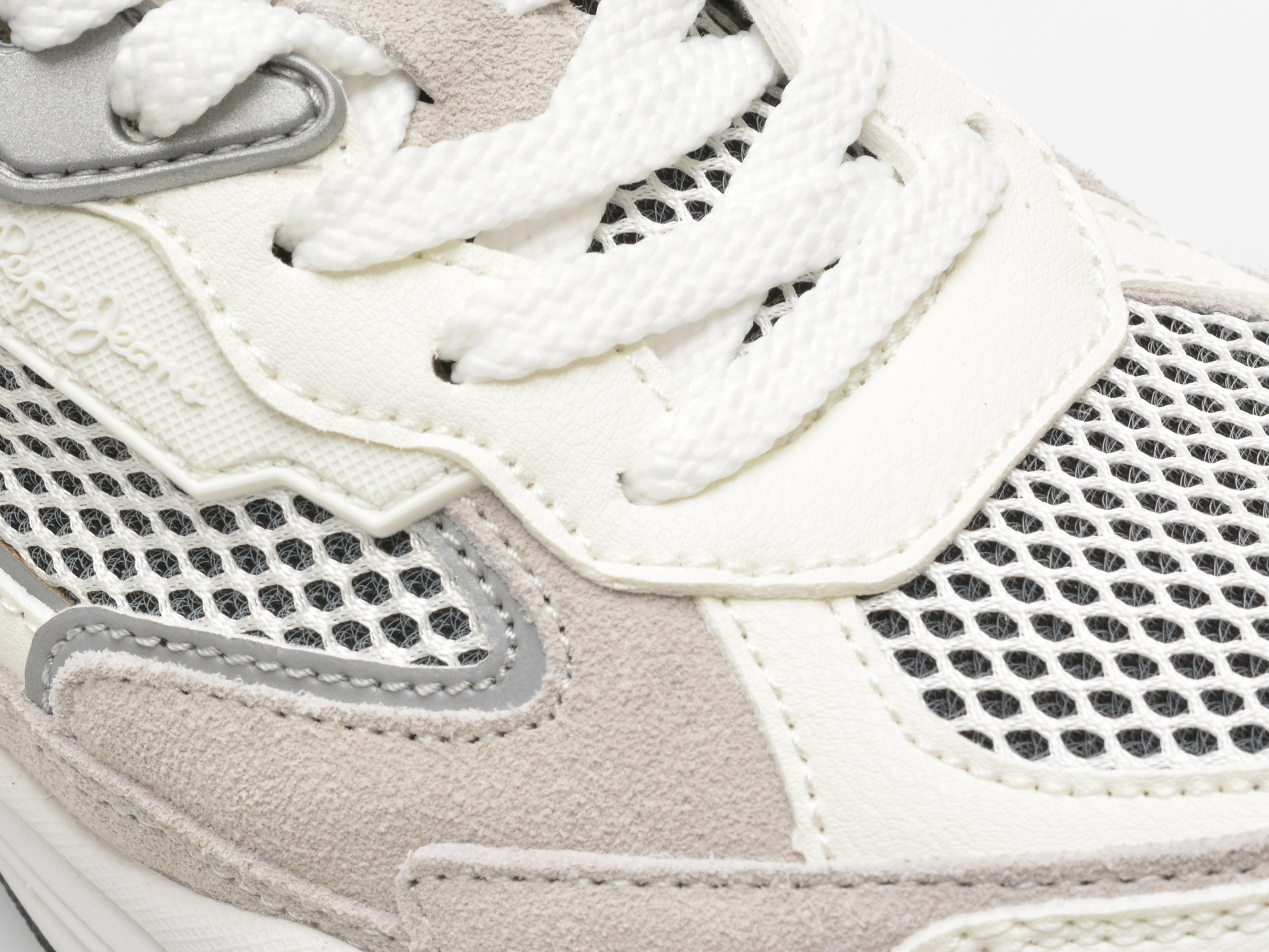 Pantofi sport PEPE JEANS albi, DAVE EVOLUTION, din piele ecologica - imagine 2