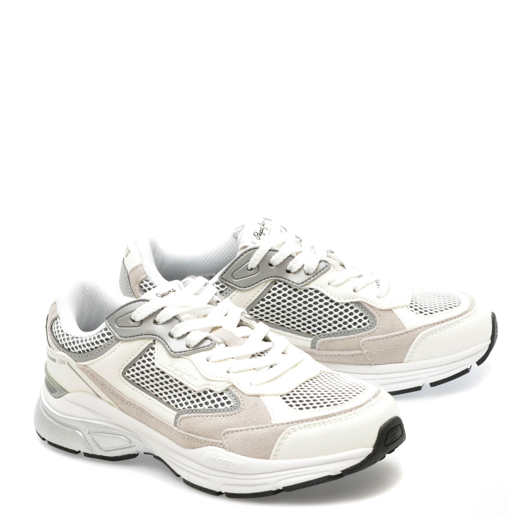 Pantofi sport PEPE JEANS albi, DAVE EVOLUTION, din piele ecologica - imagine 4