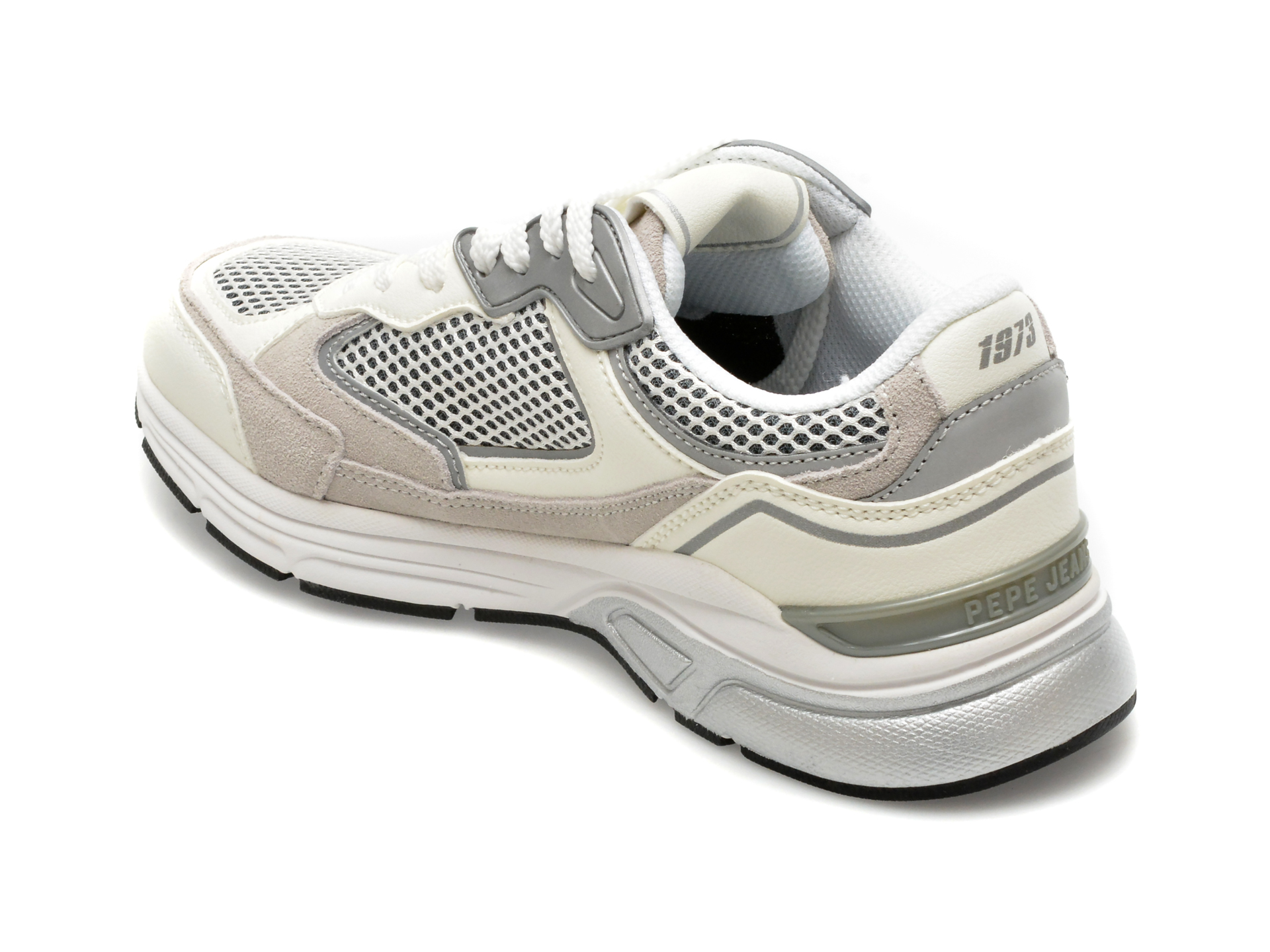 Pantofi sport PEPE JEANS albi, DAVE EVOLUTION, din piele ecologica - imagine 5