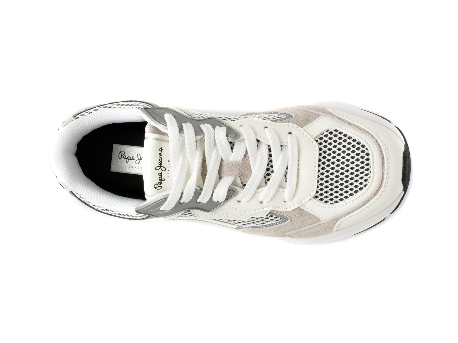 Pantofi sport PEPE JEANS albi, DAVE EVOLUTION, din piele ecologica - imagine 6