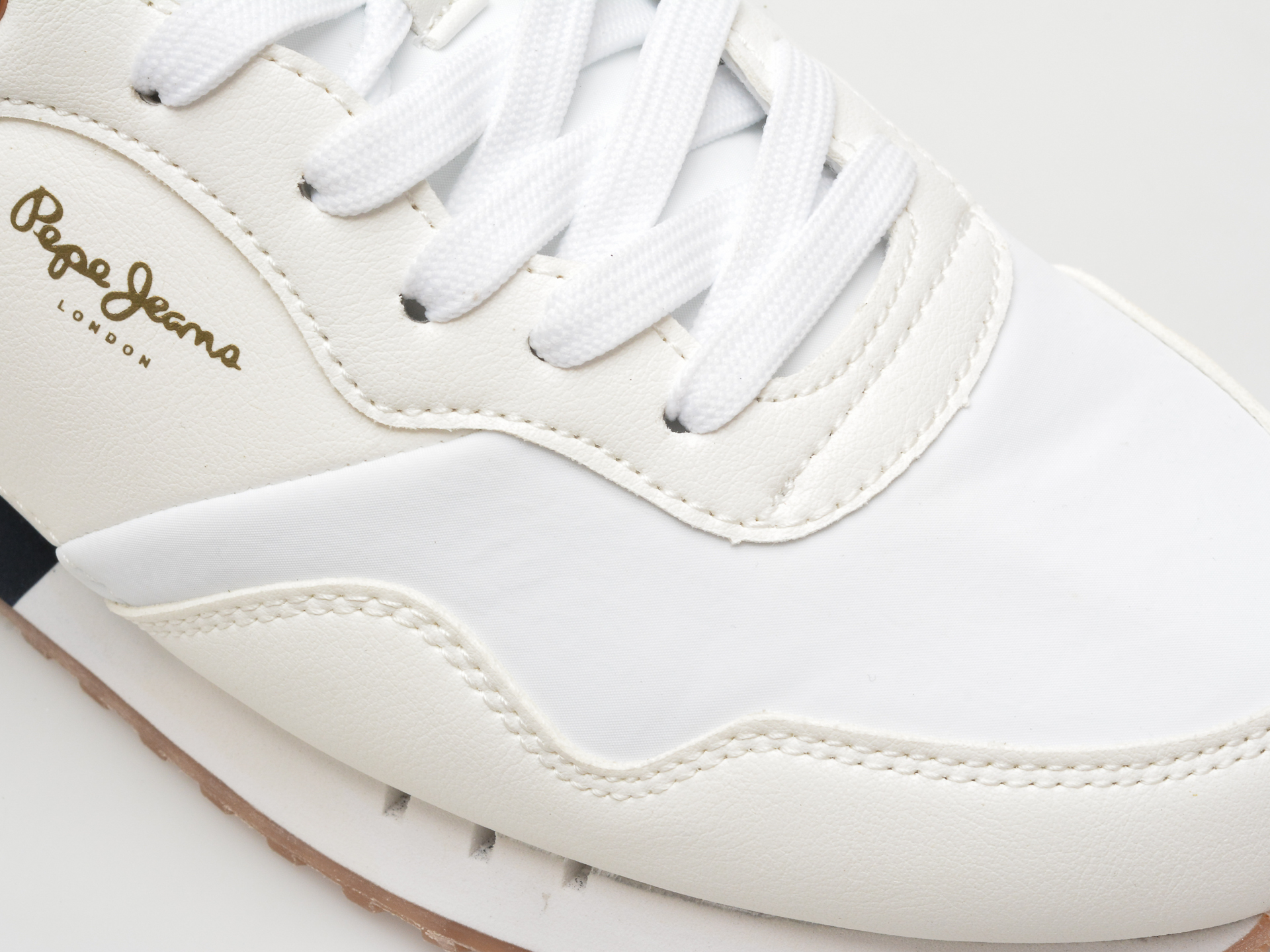 Pantofi sport PEPE JEANS albi, LONDON COURT, din piele ecologica - imagine 2