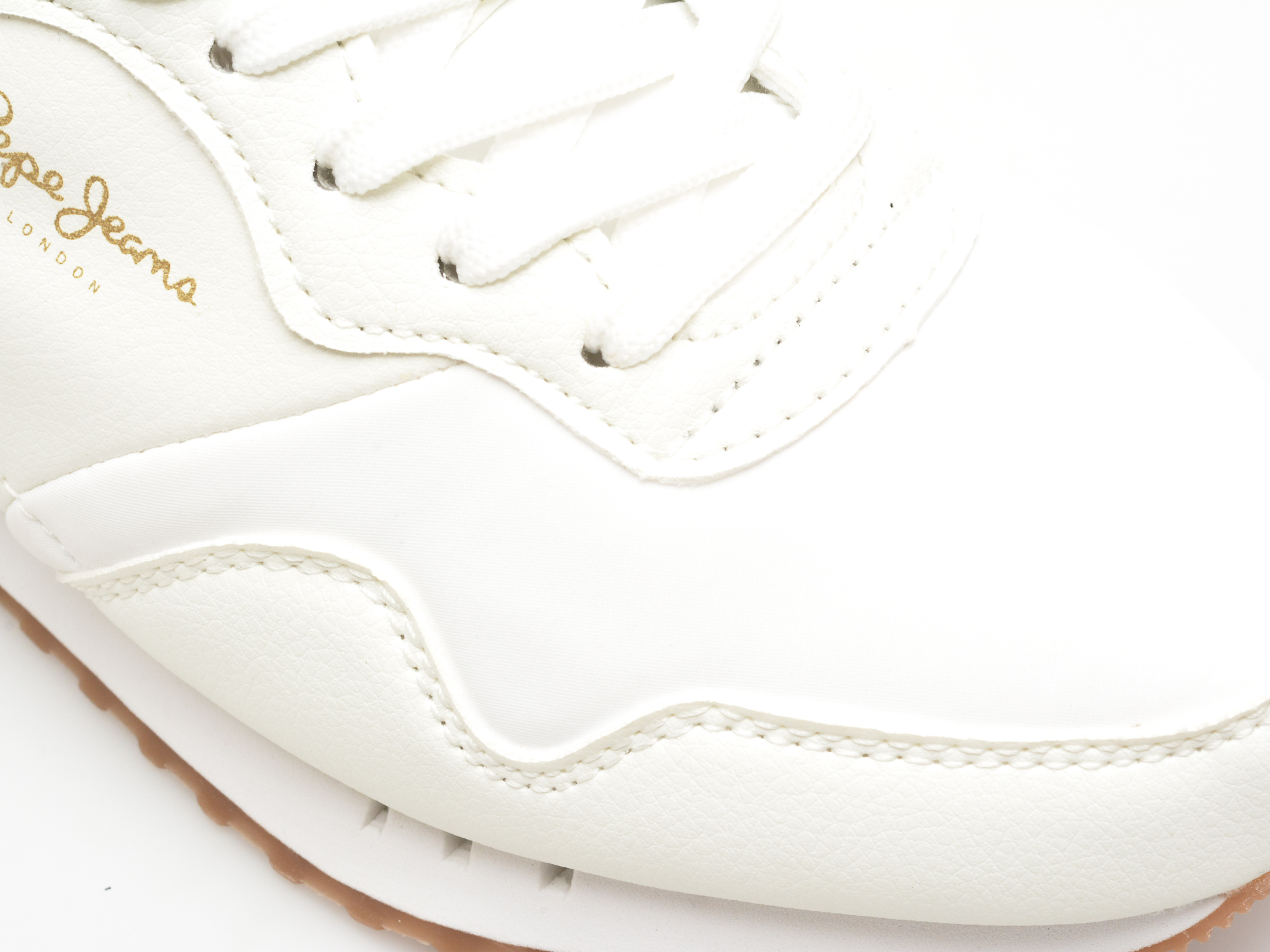 Pantofi sport PEPE JEANS albi, LONDON STREET, din piele ecologica - imagine 2