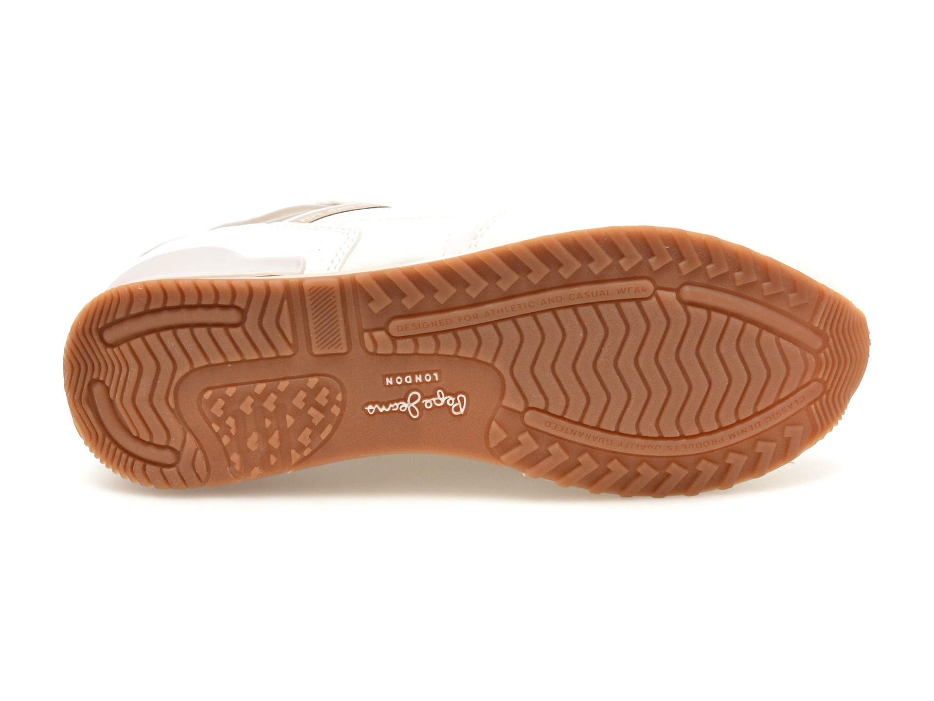 Pantofi sport PEPE JEANS albi, LONDON STREET, din piele ecologica - imagine 7