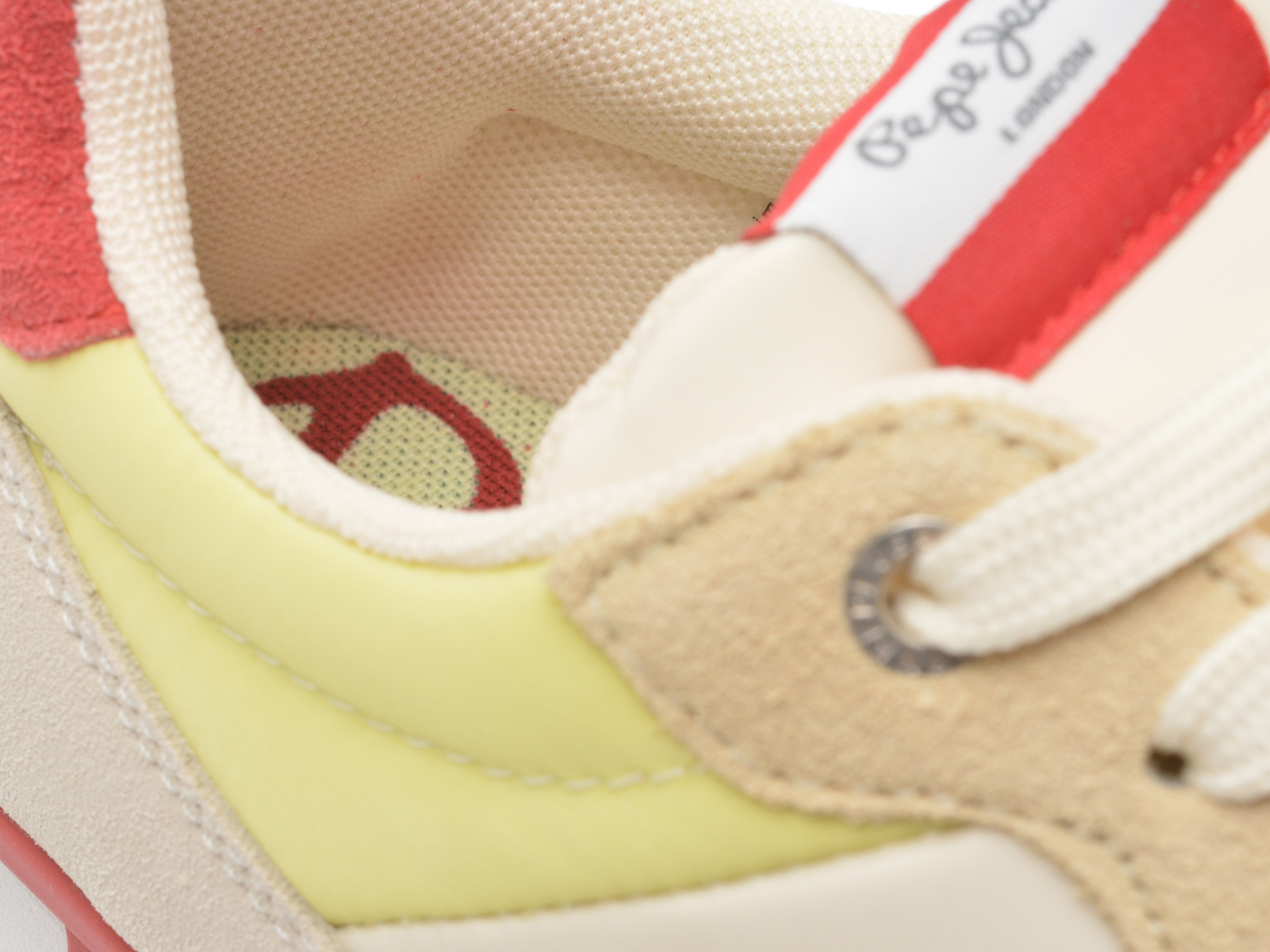Pantofi sport PEPE JEANS albi, LS31477, din material textil - imagine 3