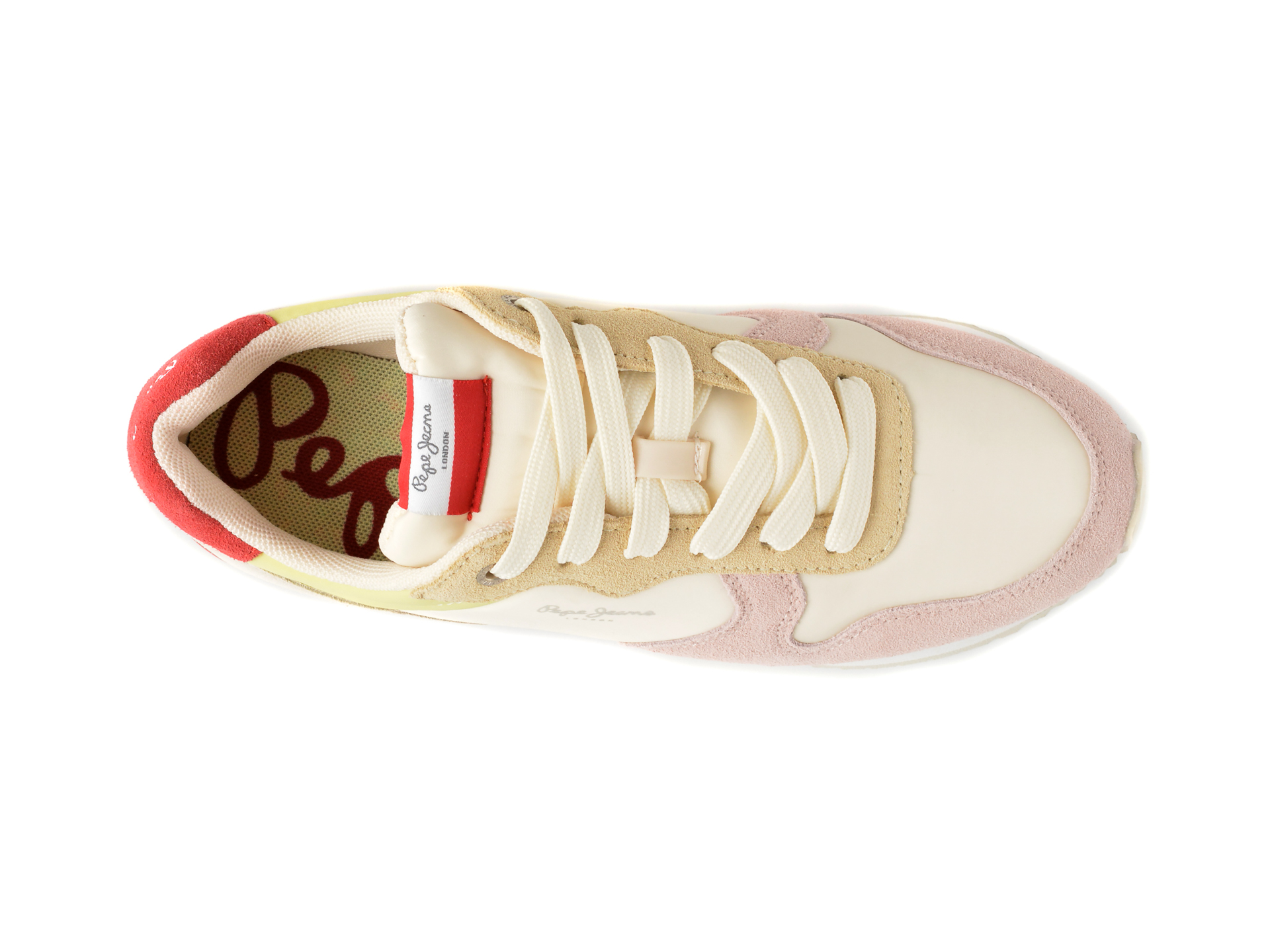 Pantofi sport PEPE JEANS albi, LS31477, din material textil - imagine 6