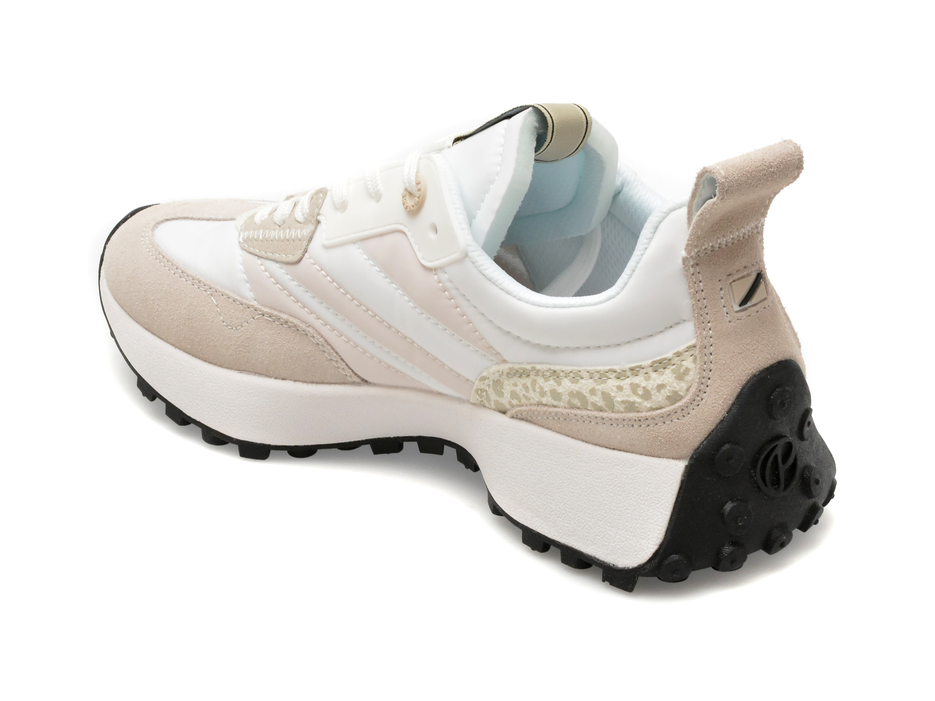 Pantofi sport PEPE JEANS albi, LUCKY PRINT, din material textil - imagine 5