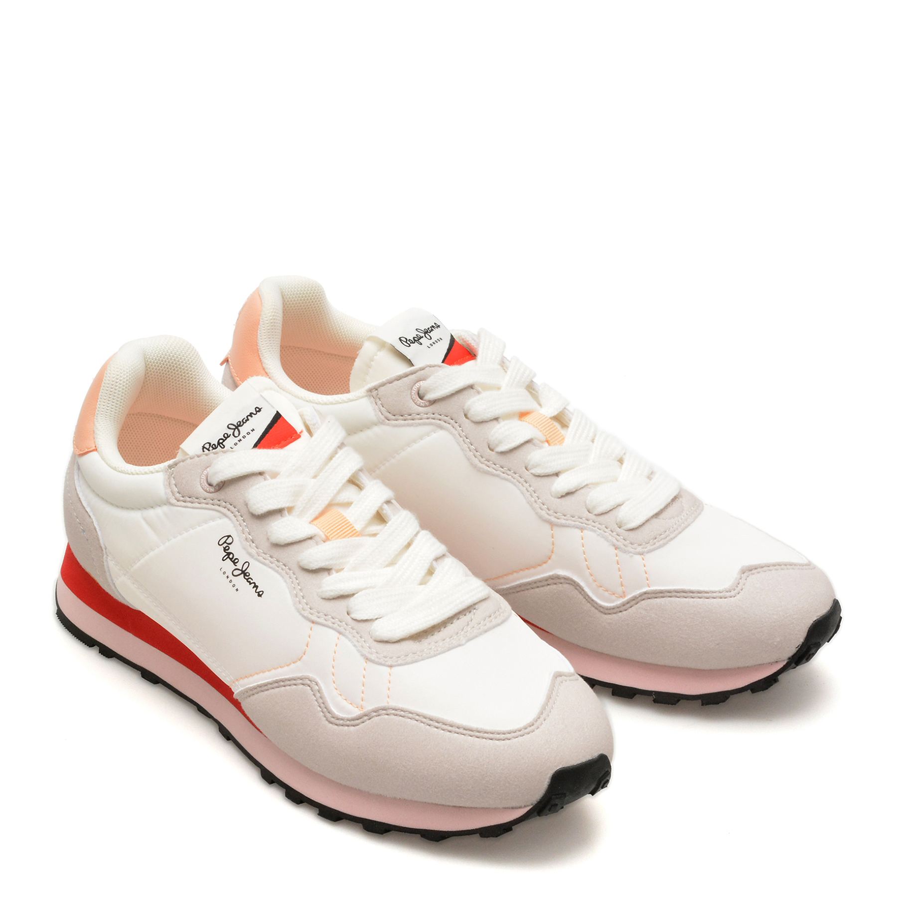 Pantofi sport PEPE JEANS albi, NATCH BASIC, din material textil - imagine 4