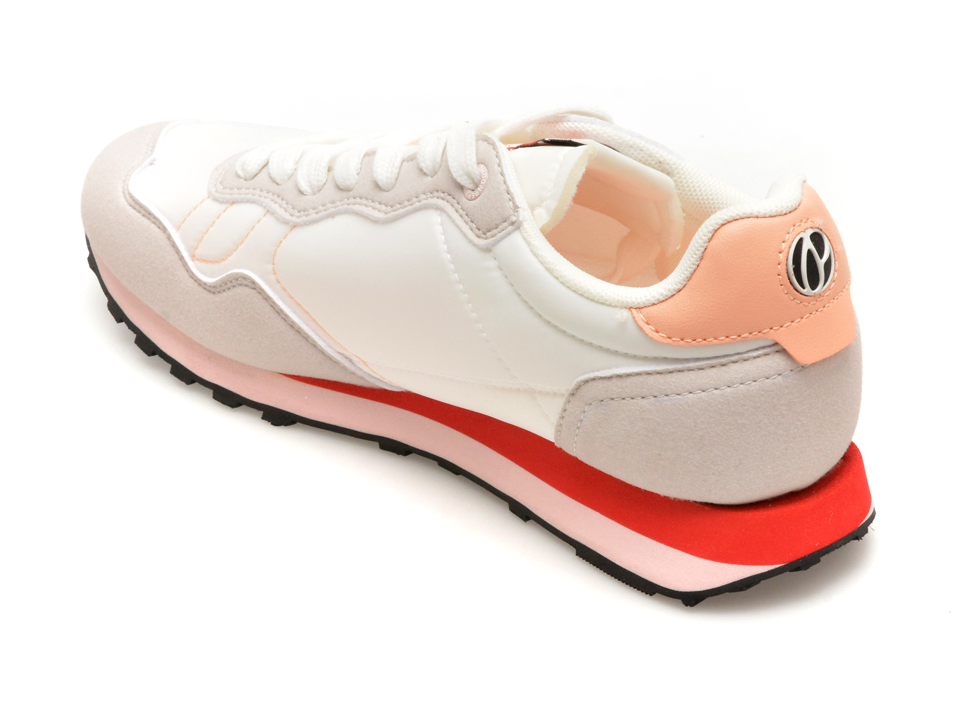 Pantofi sport PEPE JEANS albi, NATCH BASIC, din material textil - imagine 5