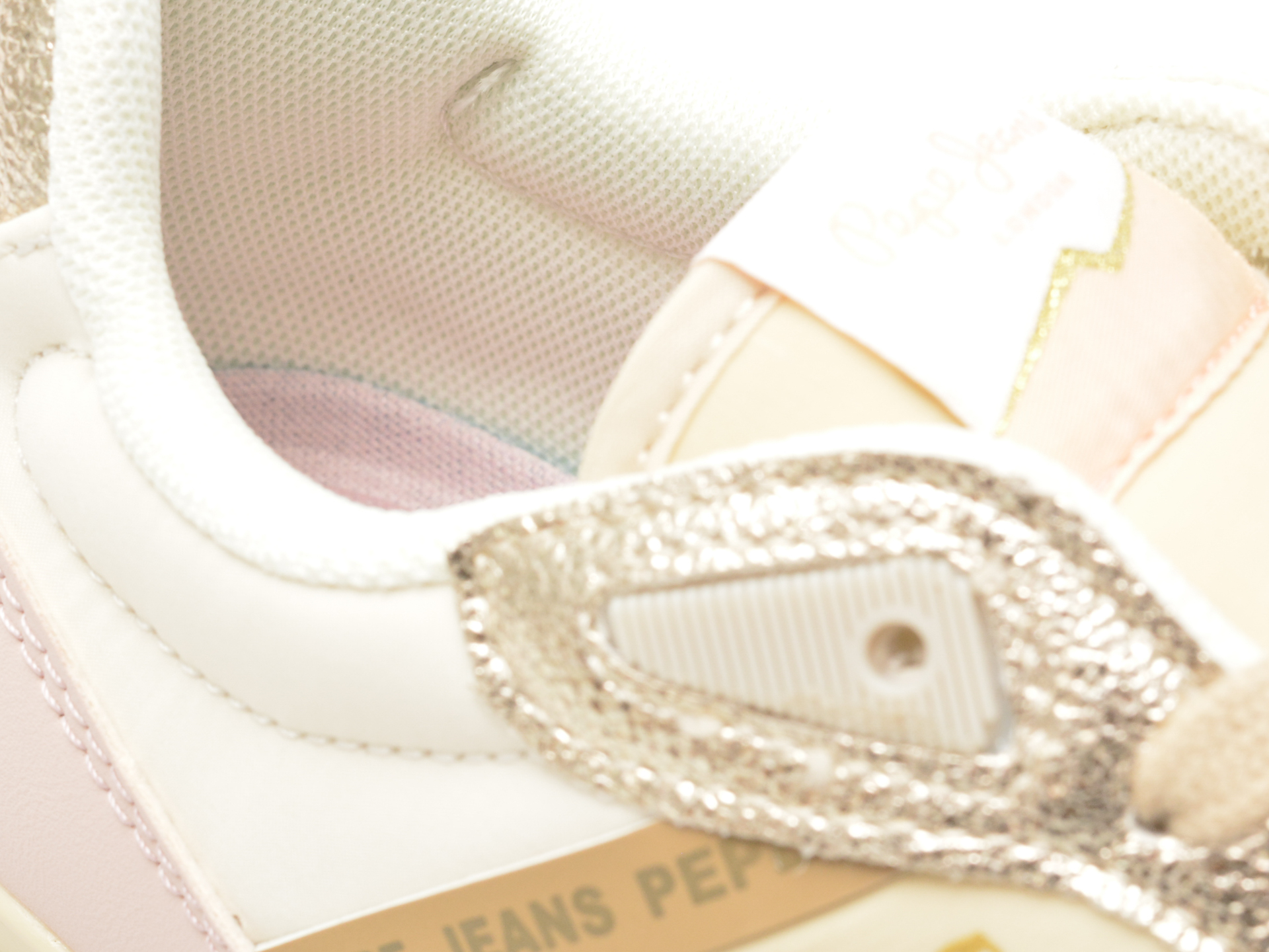 Pantofi sport PEPE JEANS aurii, LONDON ALBAL, din piele ecologica - imagine 3
