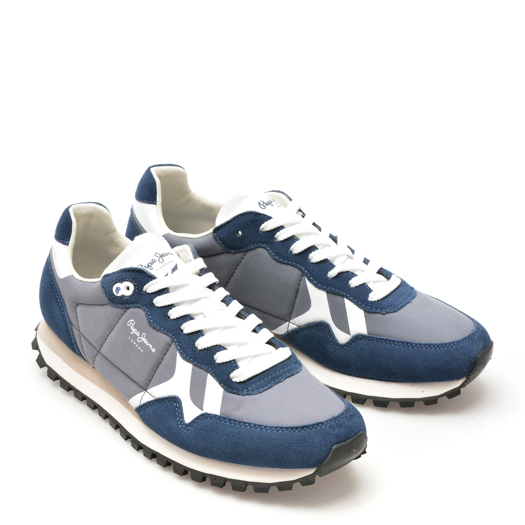 Pantofi sport PEPE JEANS bleumarin, BRIT-ON PRINT, din material textil - imagine 4