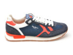 Pantofi sport PEPE JEANS bleumarin, BRIT RETRO, din piele intoarsa