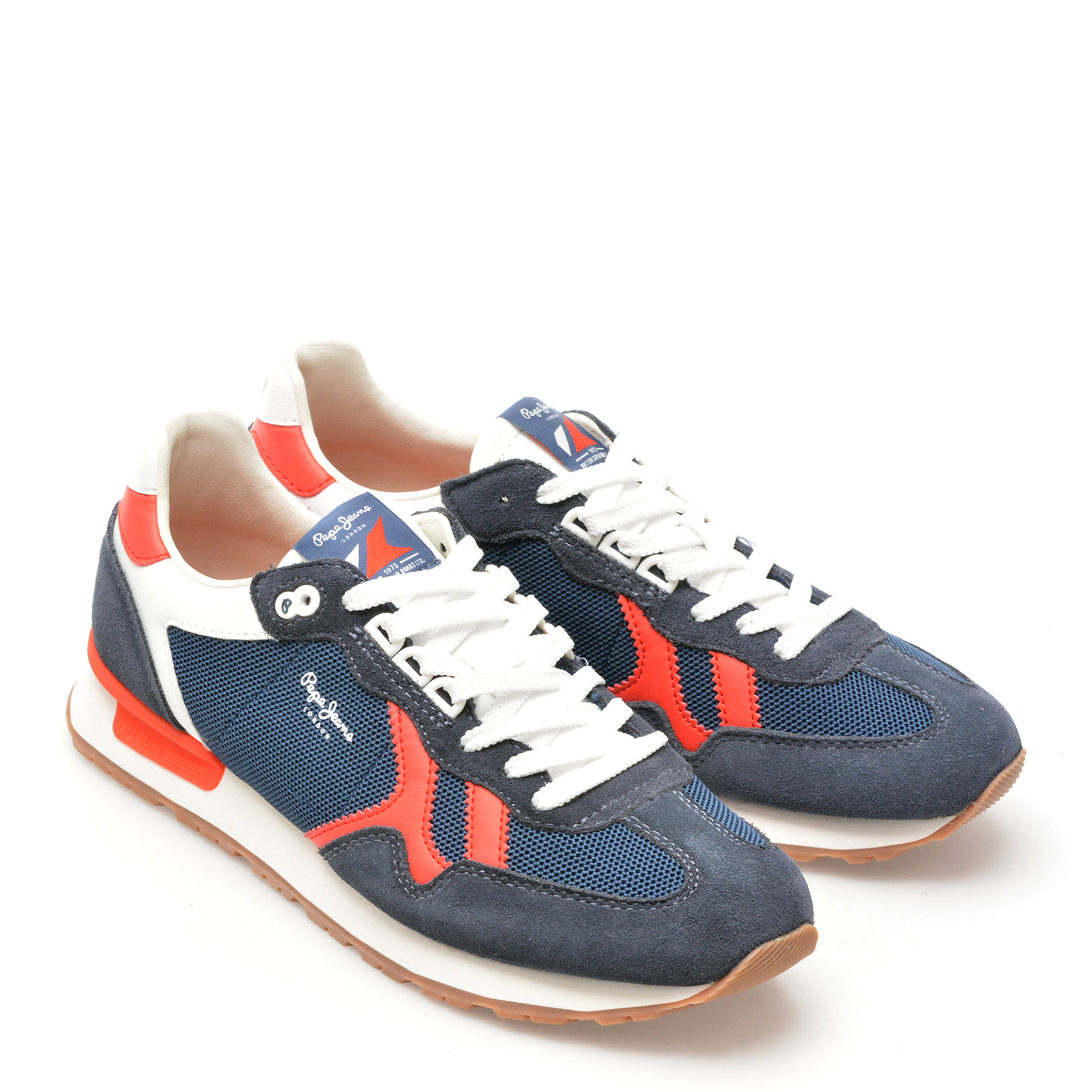 Pantofi sport PEPE JEANS bleumarin, BRIT RETRO, din piele intoarsa - imagine 4