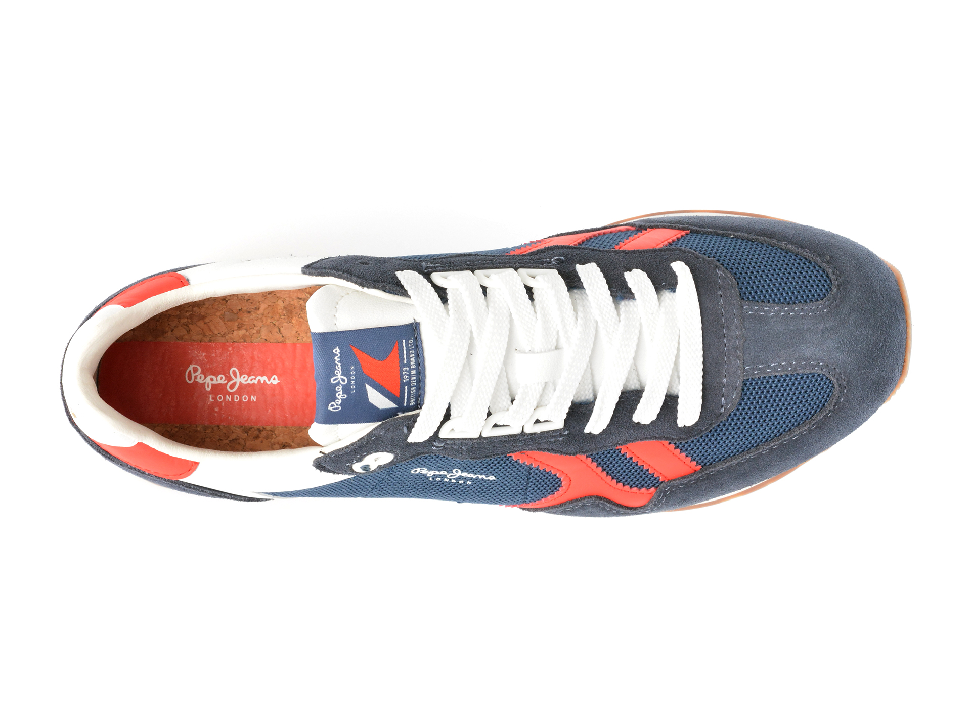 Pantofi sport PEPE JEANS bleumarin, BRIT RETRO, din piele intoarsa - imagine 6