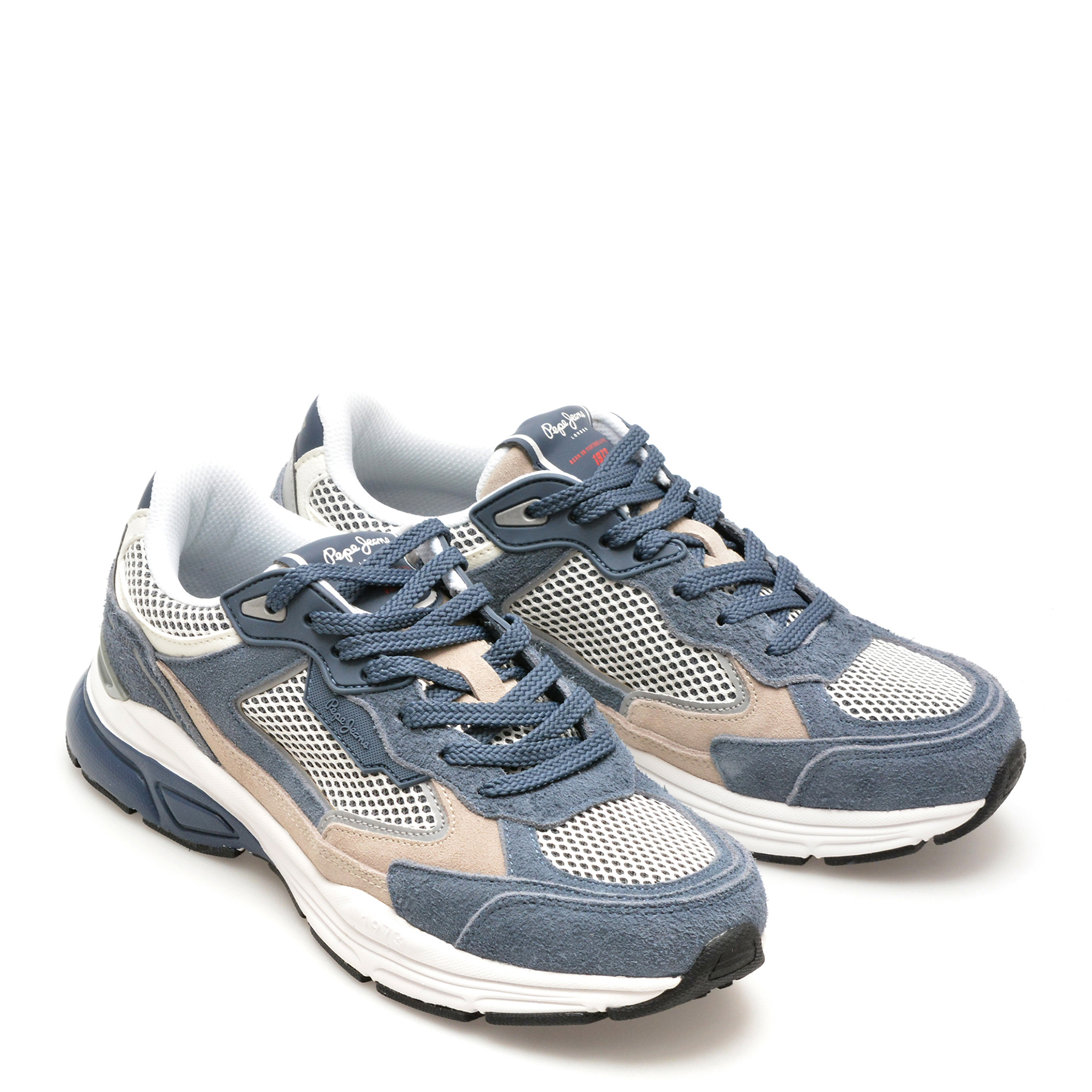Pantofi sport PEPE JEANS bleumarin, DAVE RISE, din piele intoarsa - imagine 4