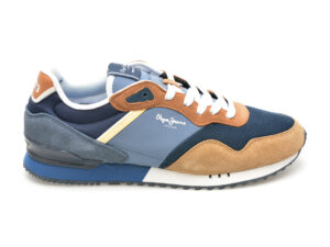 Pantofi sport PEPE JEANS bleumarin, LONDON CLASS, din material textil