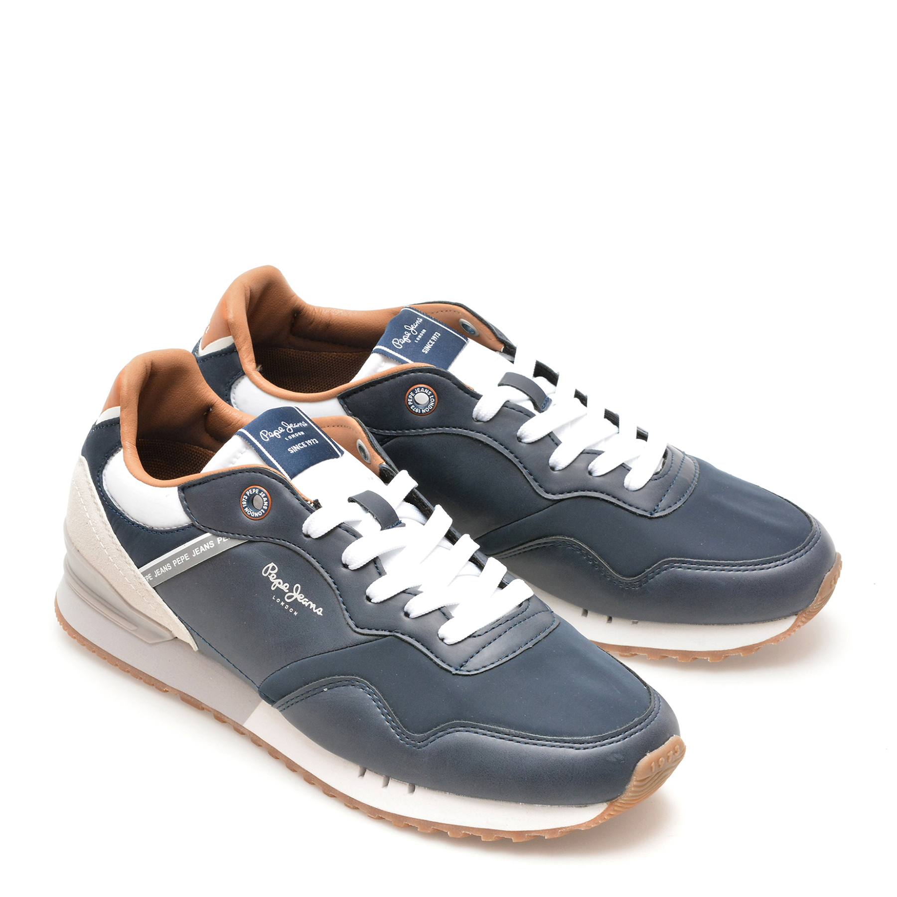Pantofi sport PEPE JEANS bleumarin, LONDON COURT, din piele ecologica - imagine 4