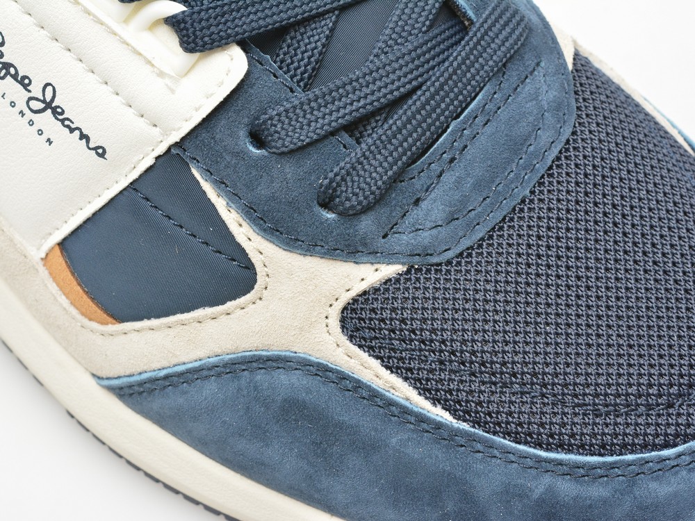 Pantofi sport PEPE JEANS bleumarin, LONDON PRO MESH, din piele intoarsa si material textil - imagine 2
