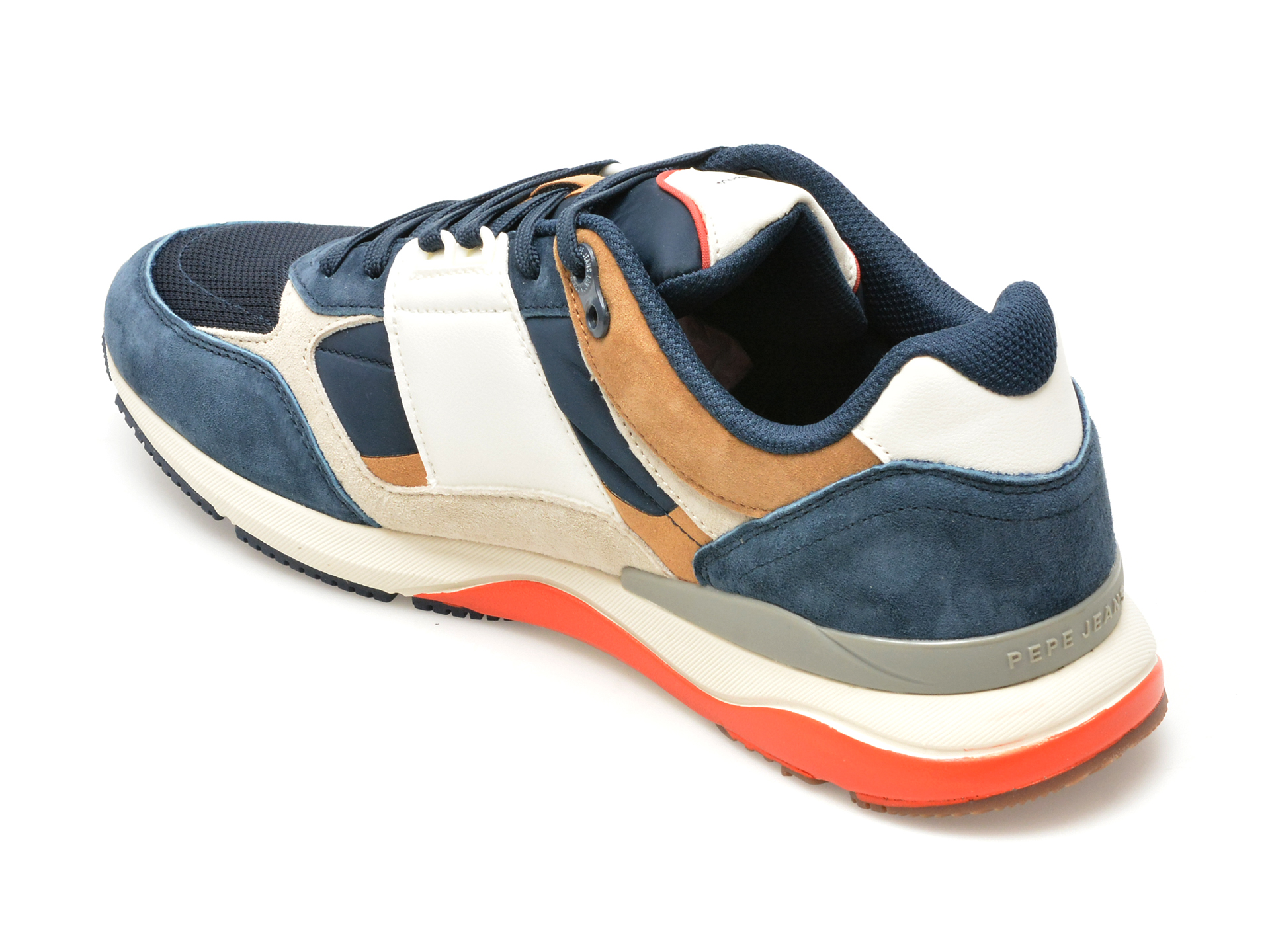 Pantofi sport PEPE JEANS bleumarin, LONDON PRO MESH, din piele intoarsa si material textil - imagine 5