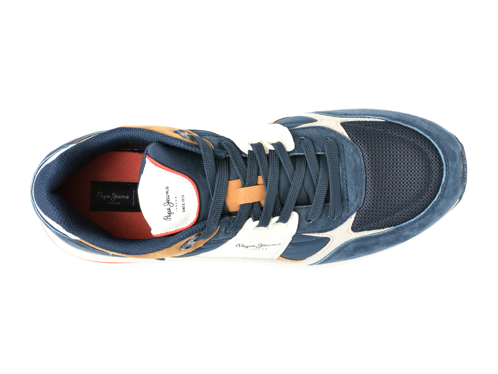 Pantofi sport PEPE JEANS bleumarin, LONDON PRO MESH, din piele intoarsa si material textil - imagine 6