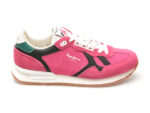 Pantofi sport PEPE JEANS fucsia, BRIT RETRO, din piele intoarsa
