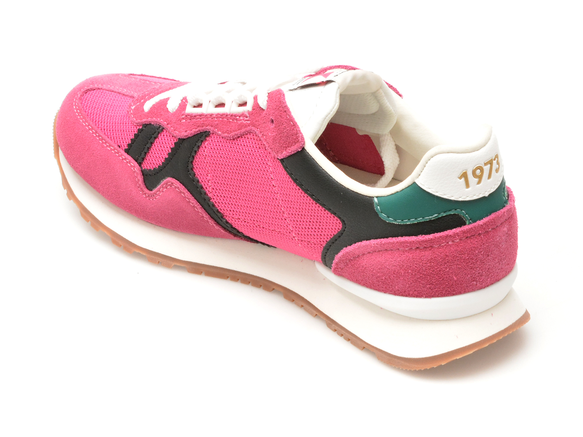 Pantofi sport PEPE JEANS fucsia, BRIT RETRO, din piele intoarsa - imagine 5