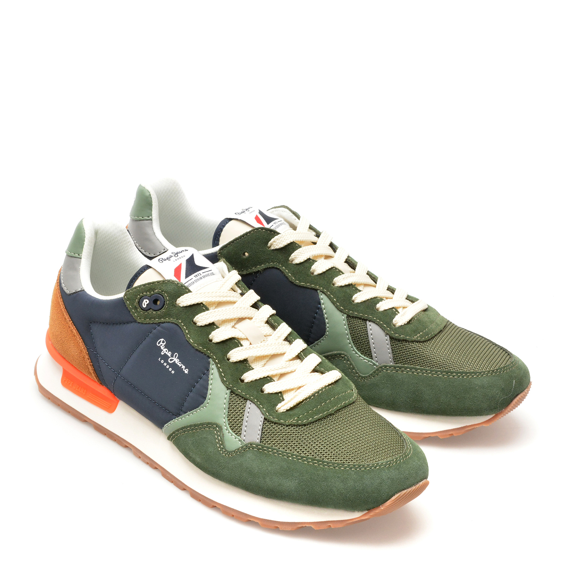 Pantofi sport PEPE JEANS kaki, BRIT MIX, din material textil - imagine 4