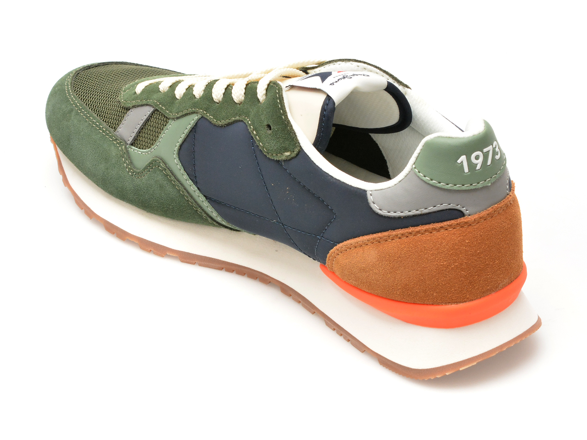 Pantofi sport PEPE JEANS kaki, BRIT MIX, din material textil - imagine 5