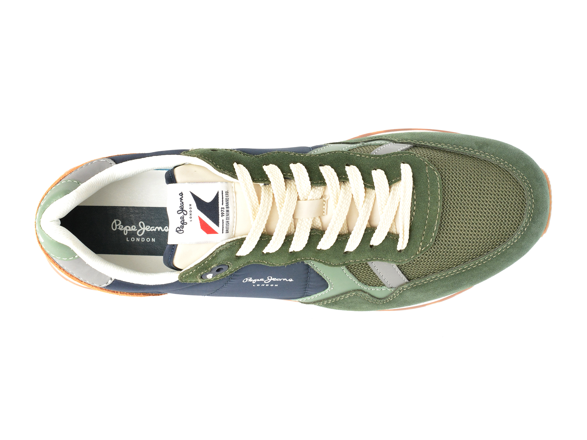 Pantofi sport PEPE JEANS kaki, BRIT MIX, din material textil - imagine 6