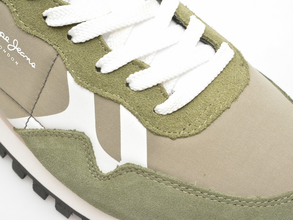 Pantofi sport PEPE JEANS kaki, BRIT-ON PRINT, din material textil si piele intoarsa - imagine 2