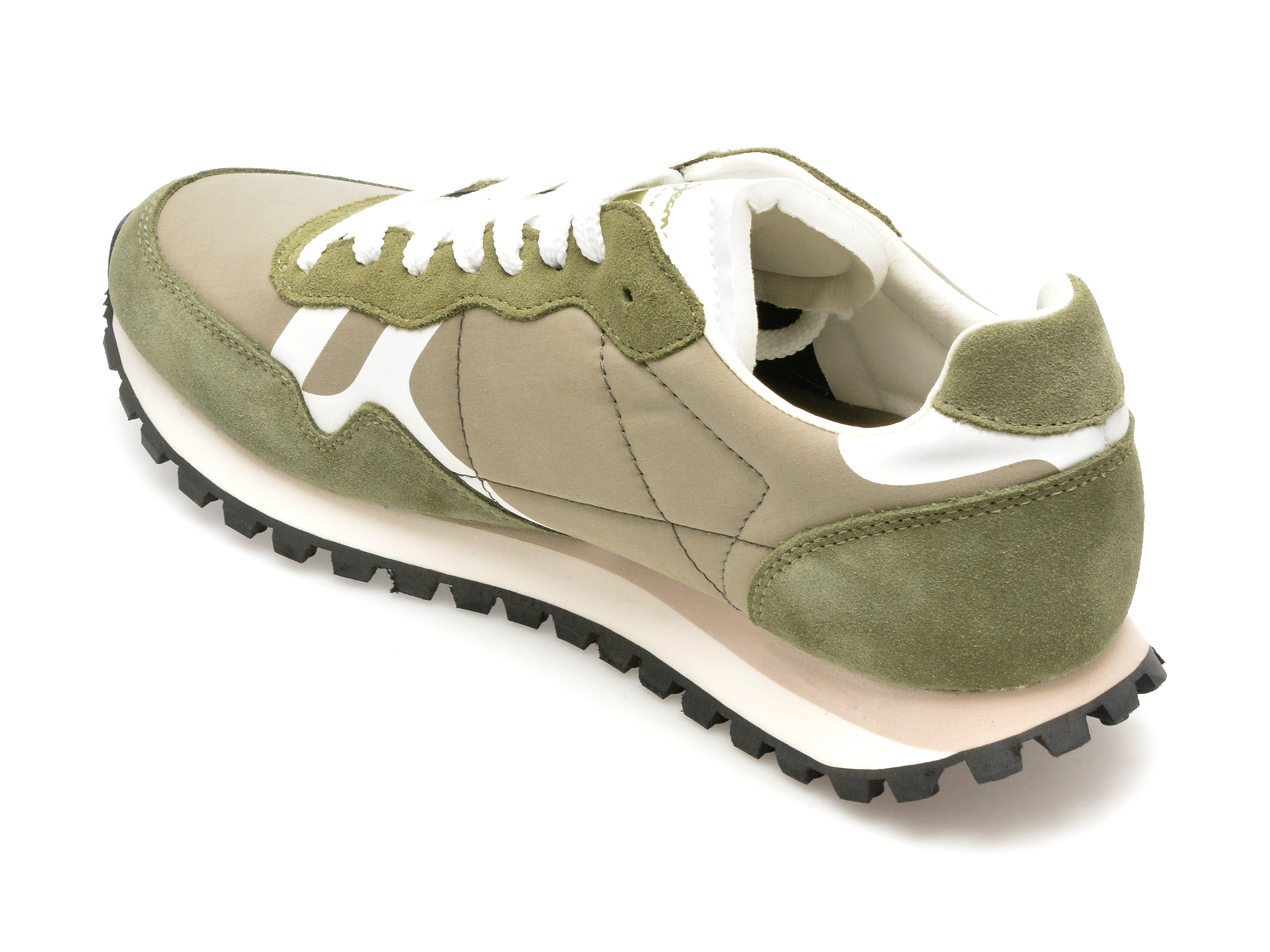 Pantofi sport PEPE JEANS kaki, BRIT-ON PRINT, din material textil si piele intoarsa - imagine 5