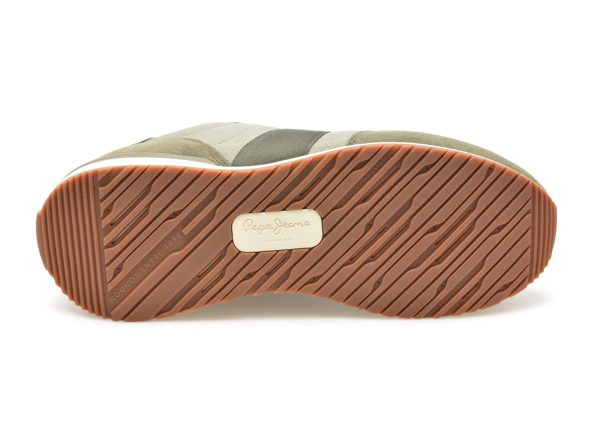 Pantofi sport PEPE JEANS kaki, BUSTER TAPE, din piele intoarsa - imagine 7