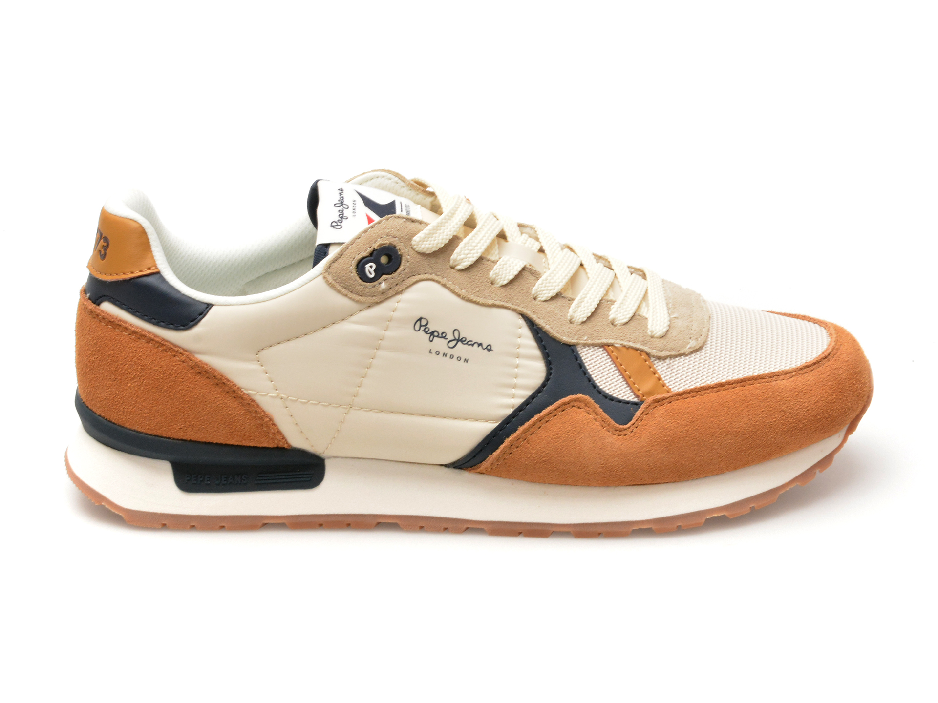 Pantofi sport PEPE JEANS maro, BRIT MIX, din material textil