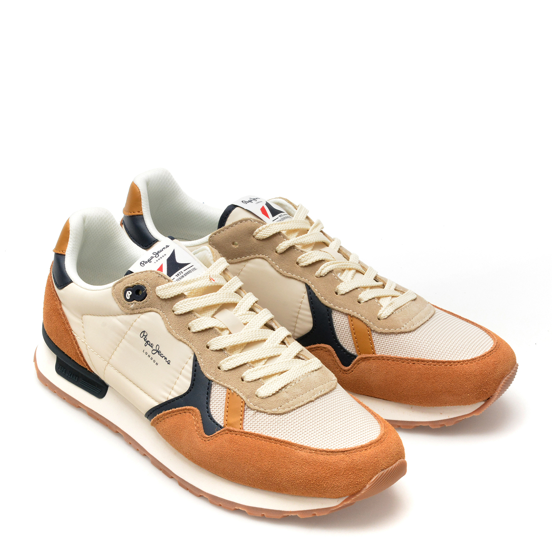 Pantofi sport PEPE JEANS maro, BRIT MIX, din material textil - imagine 4