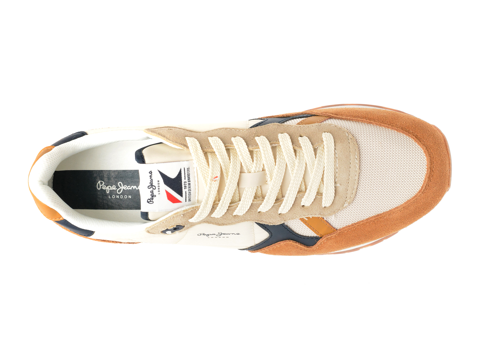 Pantofi sport PEPE JEANS maro, BRIT MIX, din material textil - imagine 6
