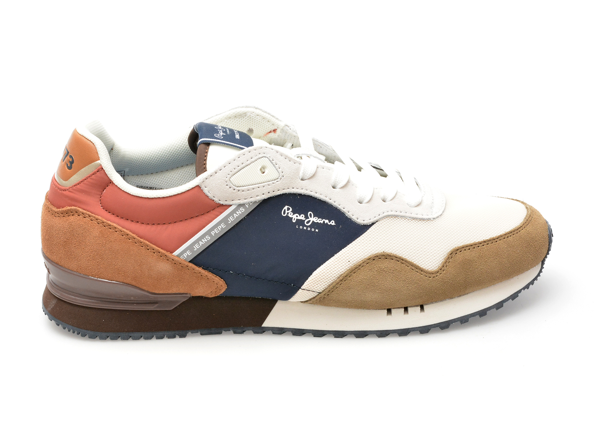 Pantofi sport PEPE JEANS maro, LONDON CLASS, din material textil