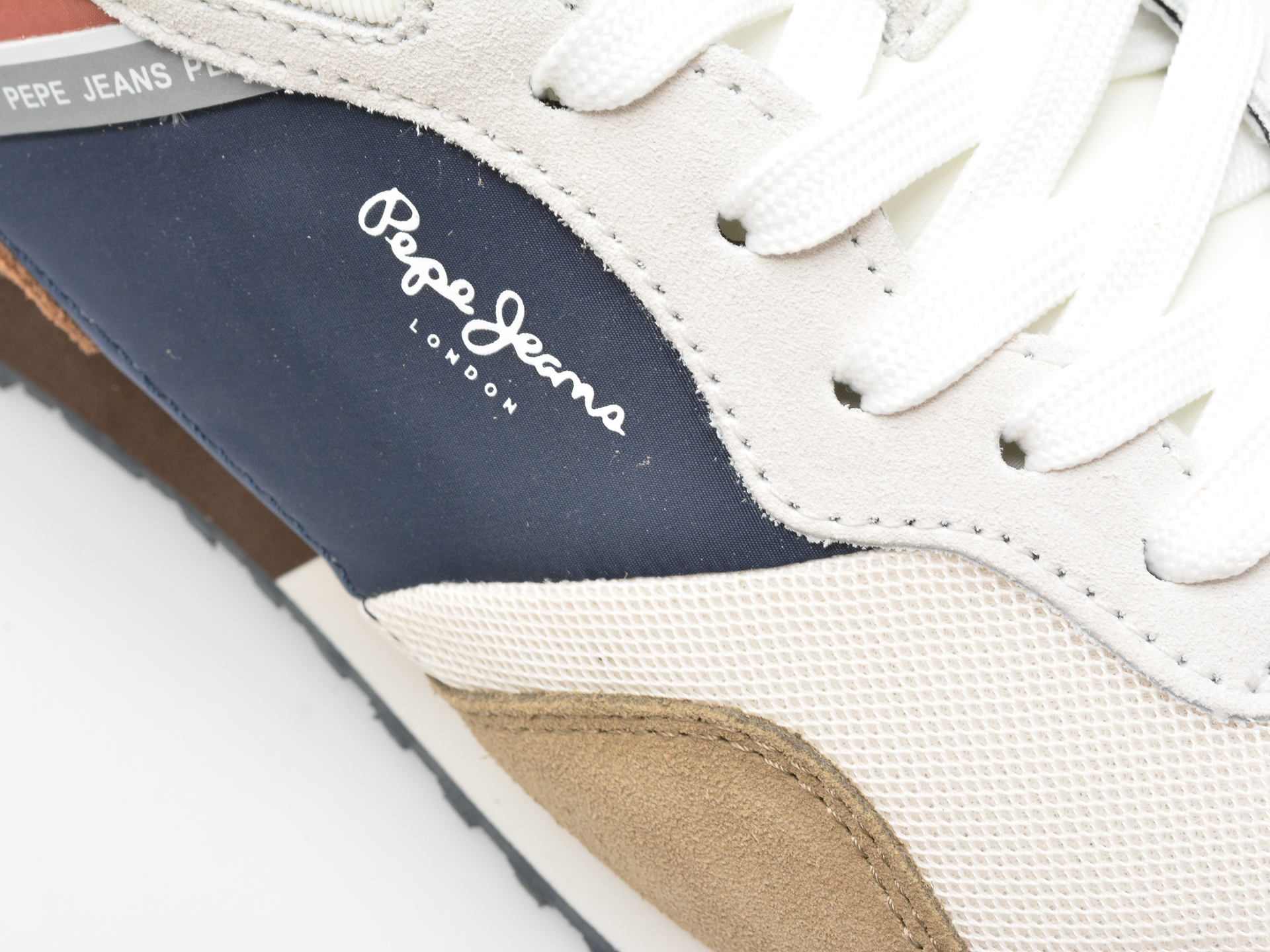 Pantofi sport PEPE JEANS maro, LONDON CLASS, din material textil - imagine 2