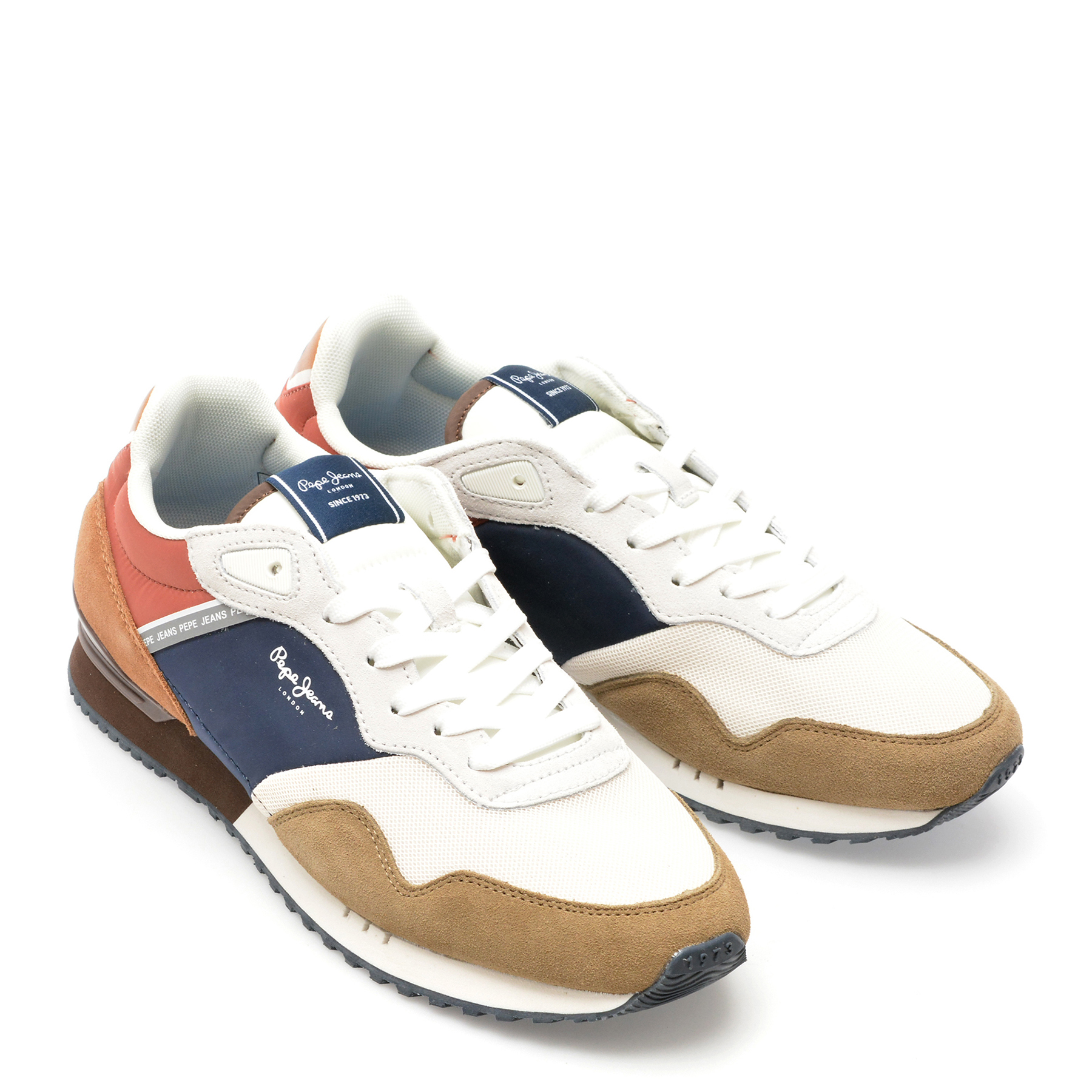 Pantofi sport PEPE JEANS maro, LONDON CLASS, din material textil - imagine 4