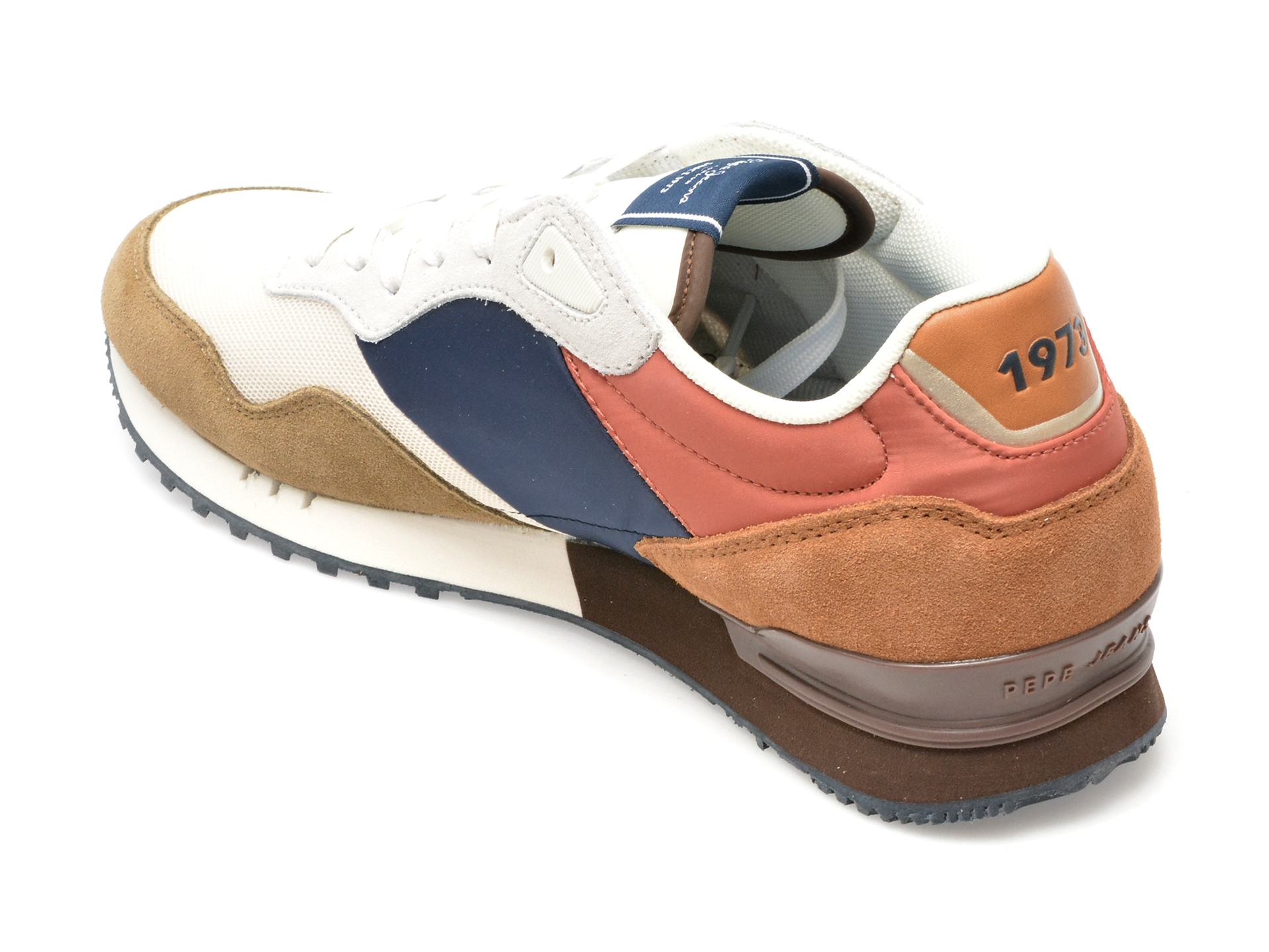 Pantofi sport PEPE JEANS maro, LONDON CLASS, din material textil - imagine 5