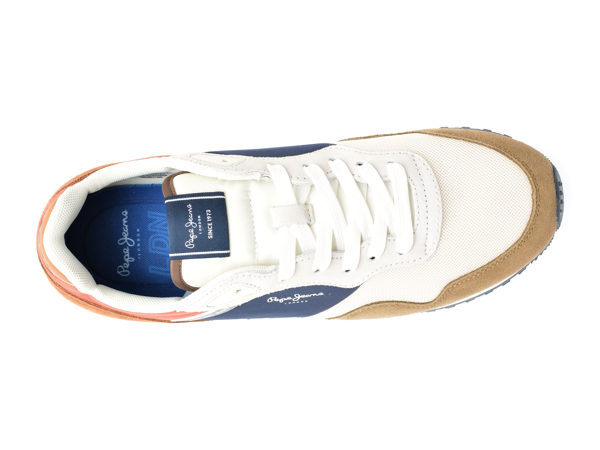 Pantofi sport PEPE JEANS maro, LONDON CLASS, din material textil - imagine 6