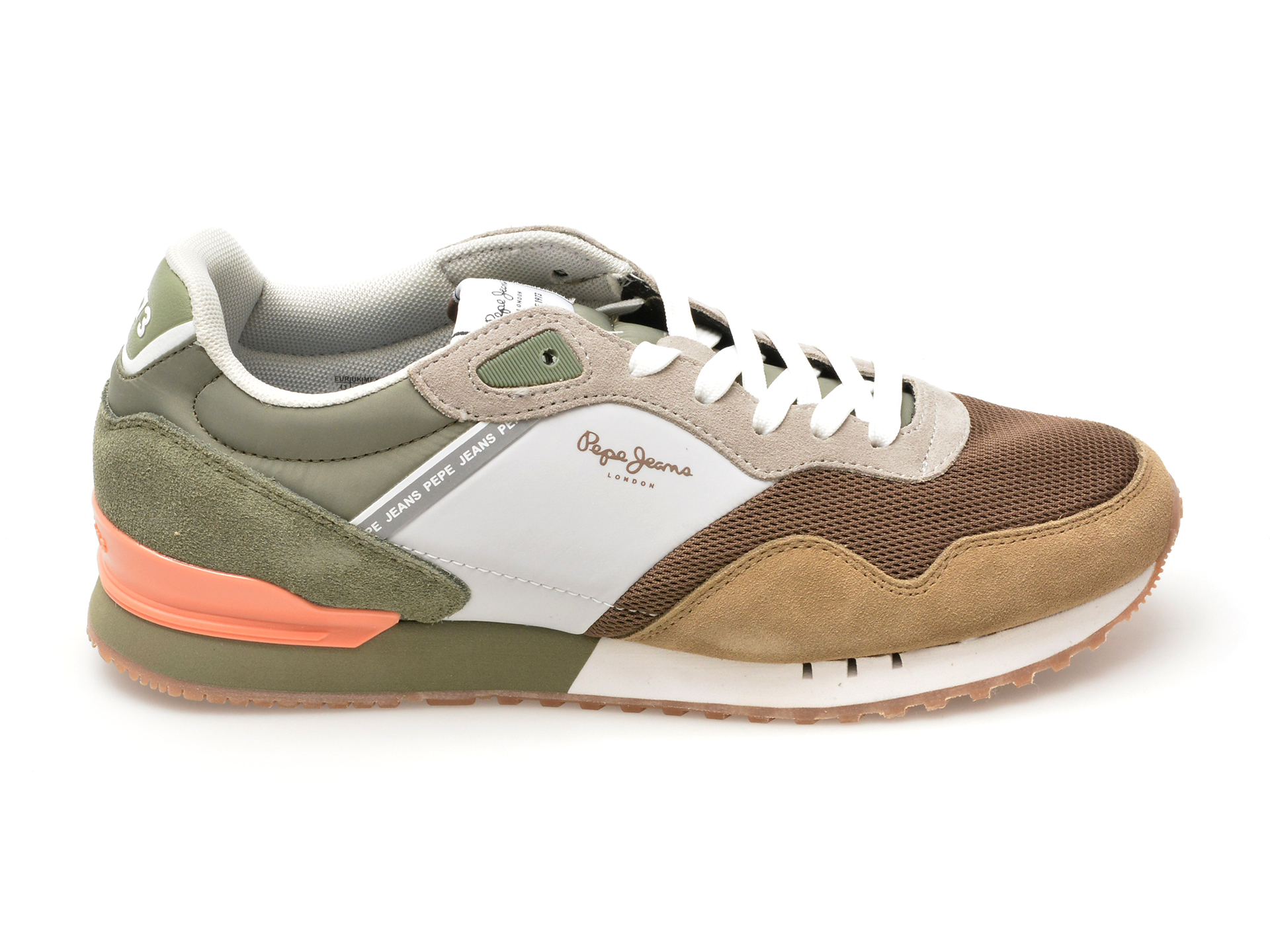 Pantofi sport PEPE JEANS maro, LONDON URBAN, din material textil
