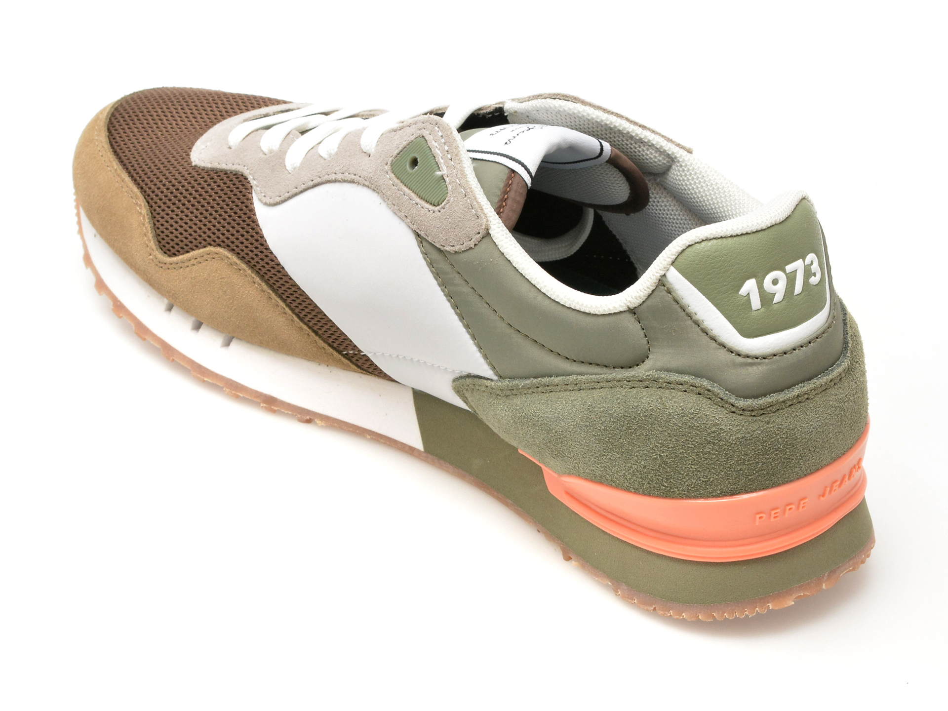 Pantofi sport PEPE JEANS maro, LONDON URBAN, din material textil - imagine 5