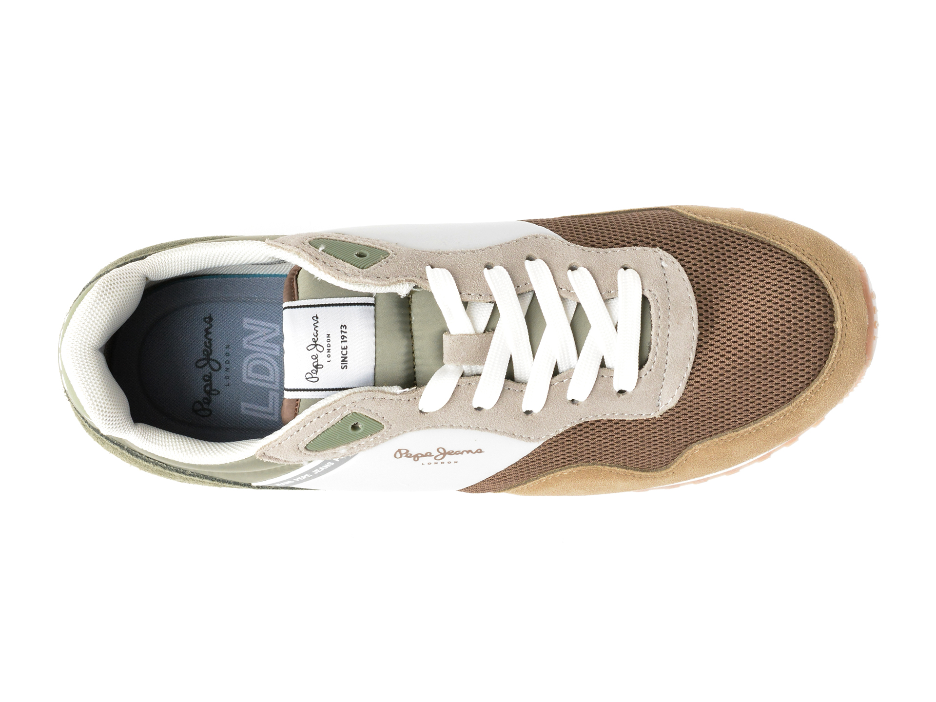 Pantofi sport PEPE JEANS maro, LONDON URBAN, din material textil - imagine 6