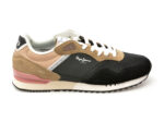 Pantofi sport PEPE JEANS negri, LONDON CLASS, din material textil