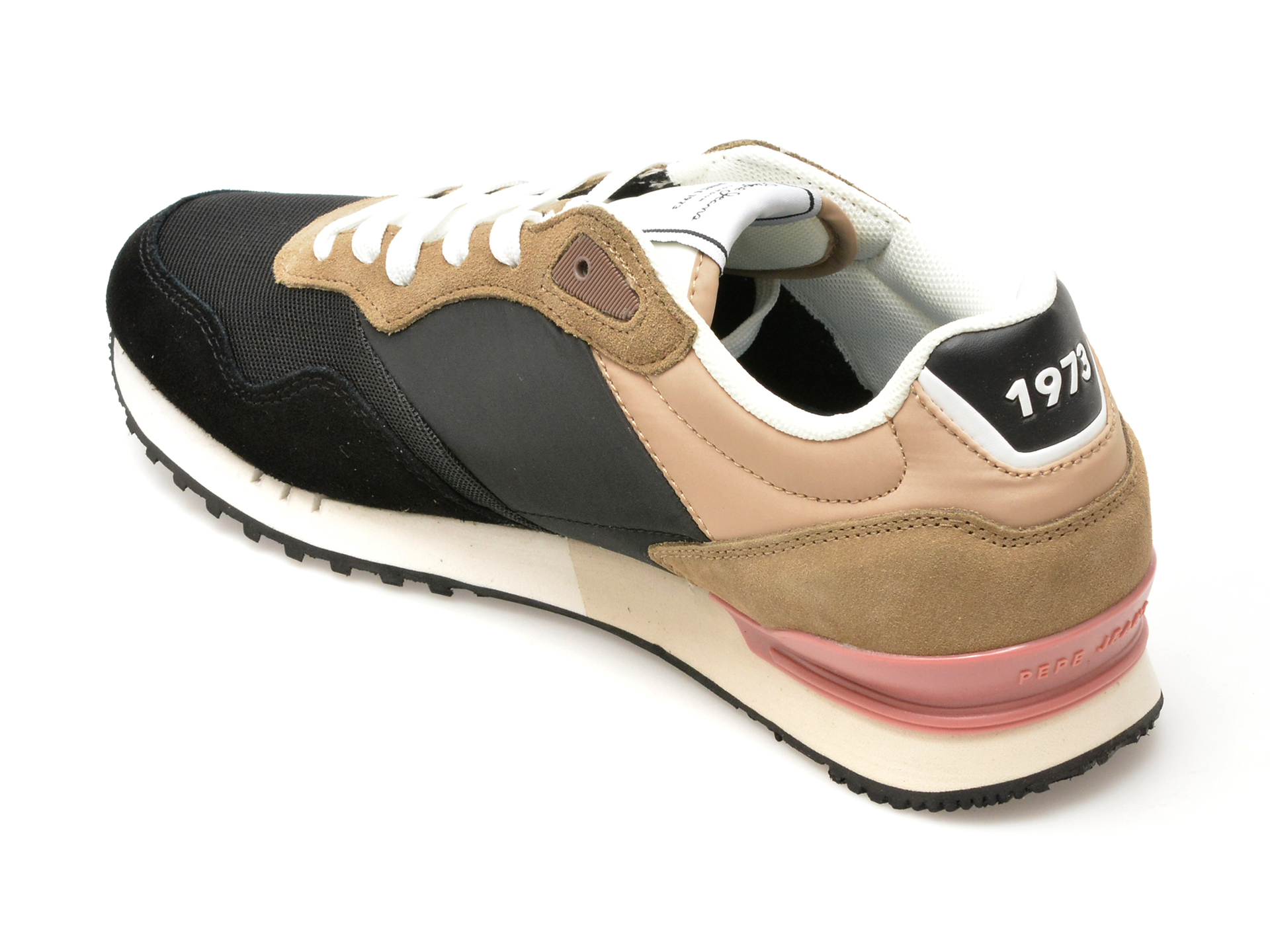 Pantofi sport PEPE JEANS negri, LONDON CLASS, din material textil - imagine 5
