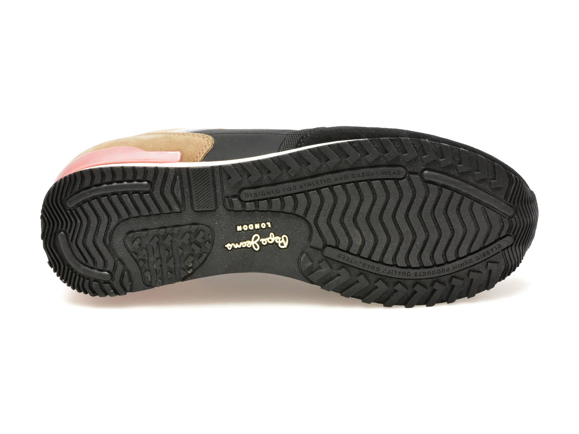 Pantofi sport PEPE JEANS negri, LONDON CLASS, din material textil - imagine 7